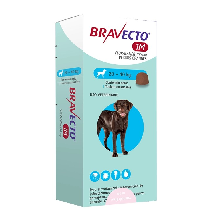 BRAVECTO 1 Mes de 400 mg (20 a 40 KG)