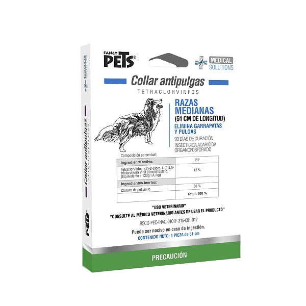 Collar antipulgas para perro raza mediana