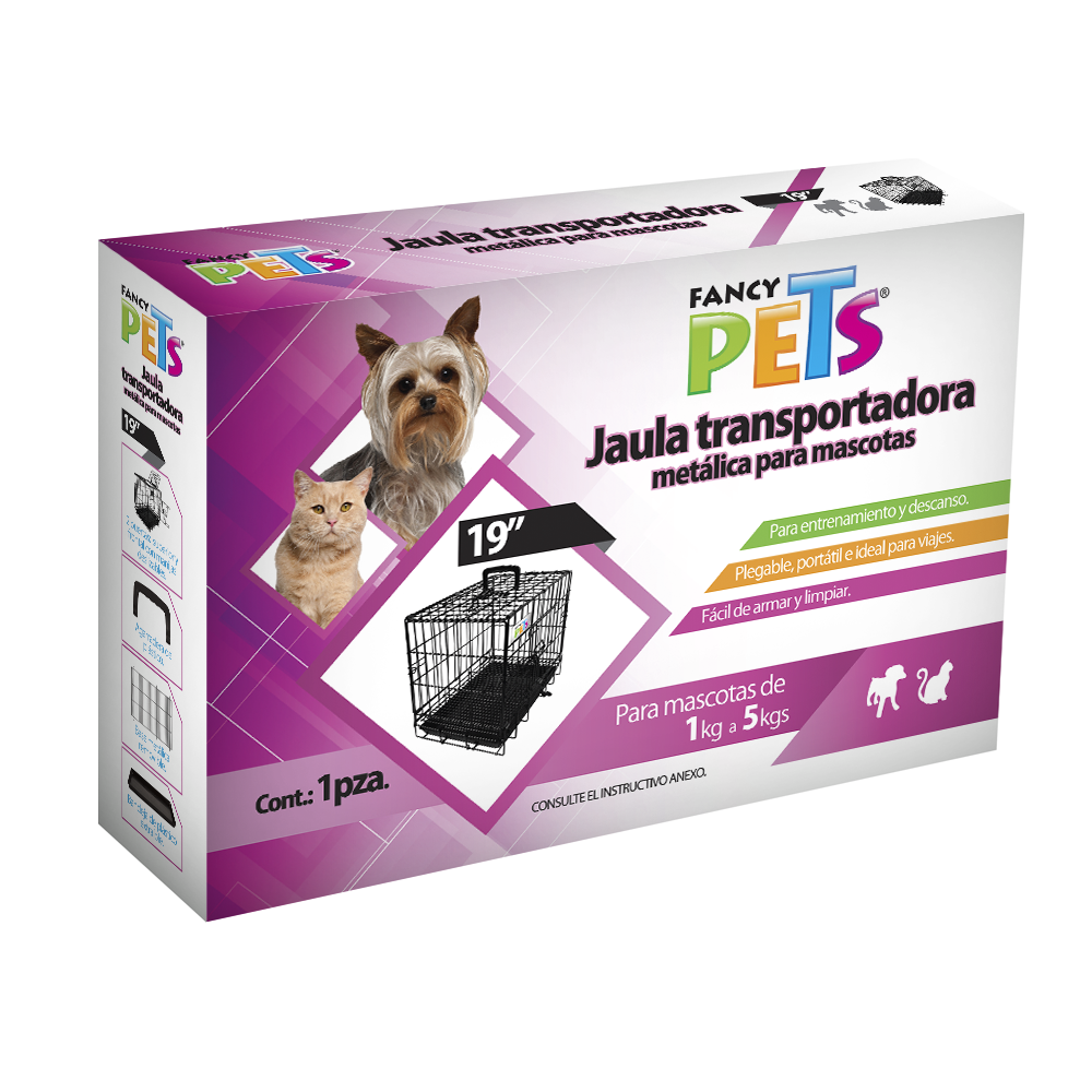 Jaula metálica plegable para mascota (6 medidas)