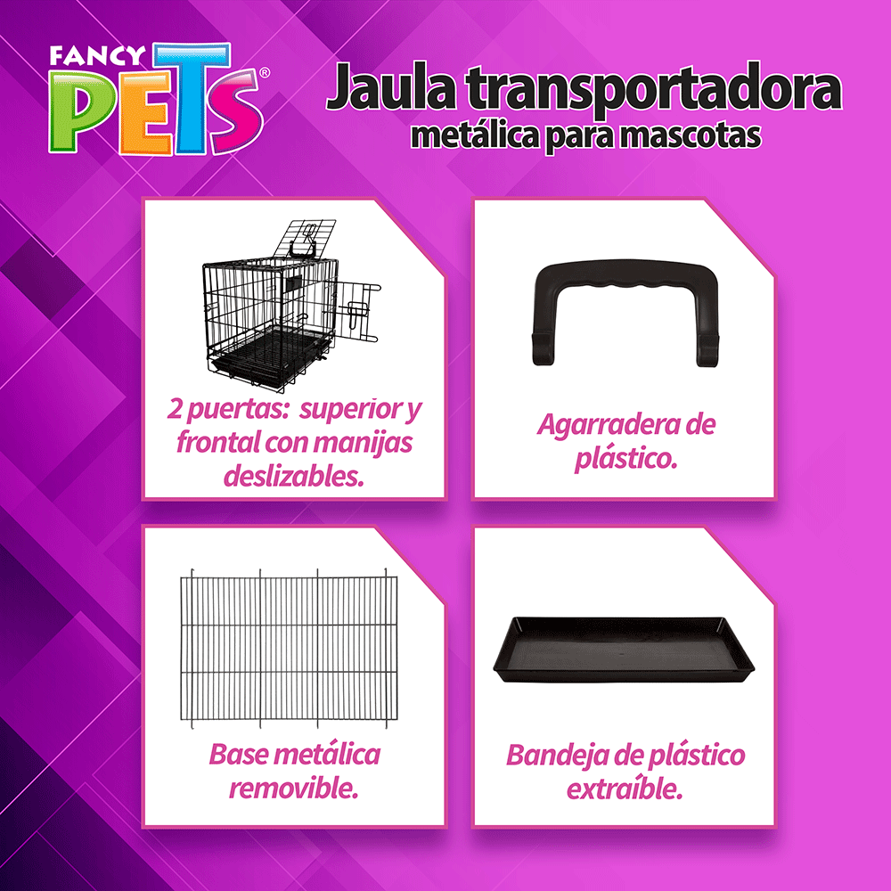 Jaula metálica plegable para mascota (6 medidas)
