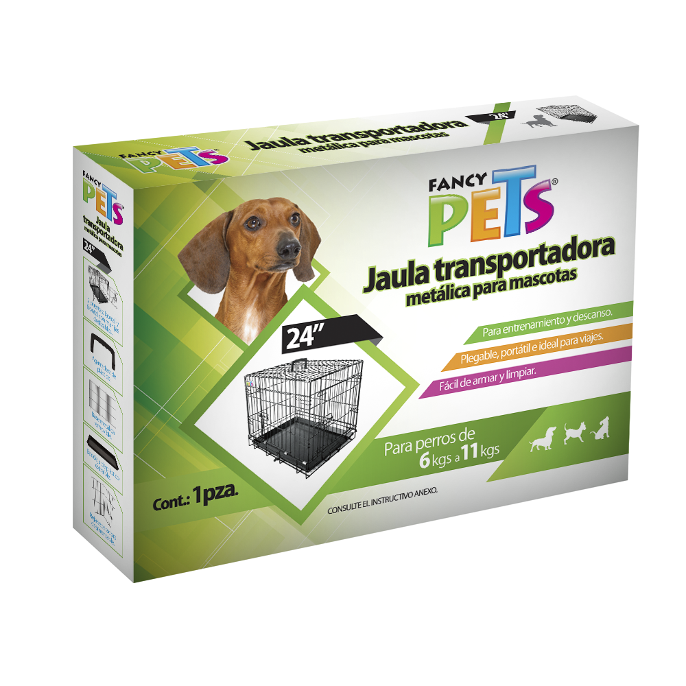Jaula metálica plegable para mascota (6 medidas)