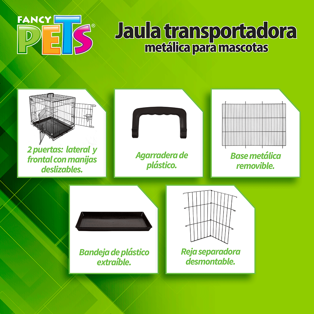 Jaula metálica plegable para mascota (6 medidas)
