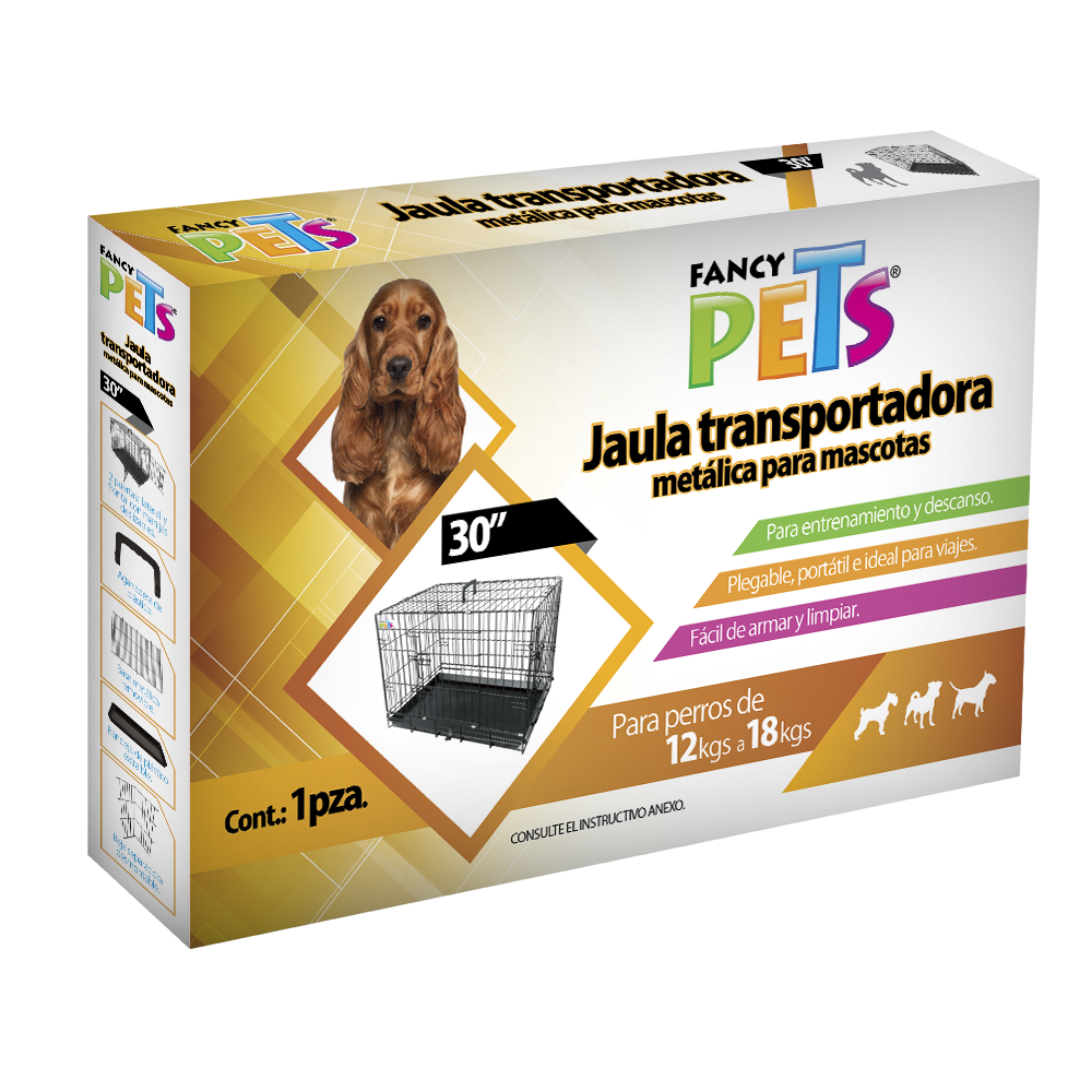 Jaula metálica plegable para mascota (6 medidas)