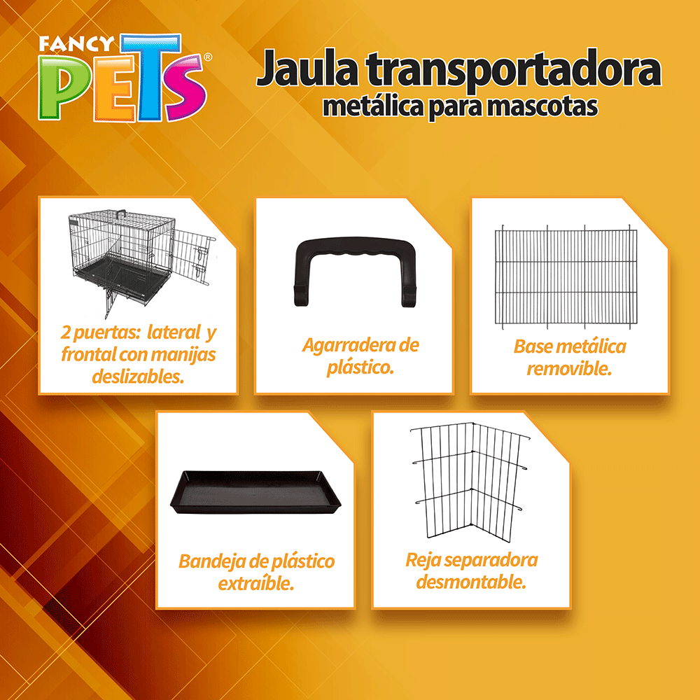 Jaula metálica plegable para mascota (6 medidas)