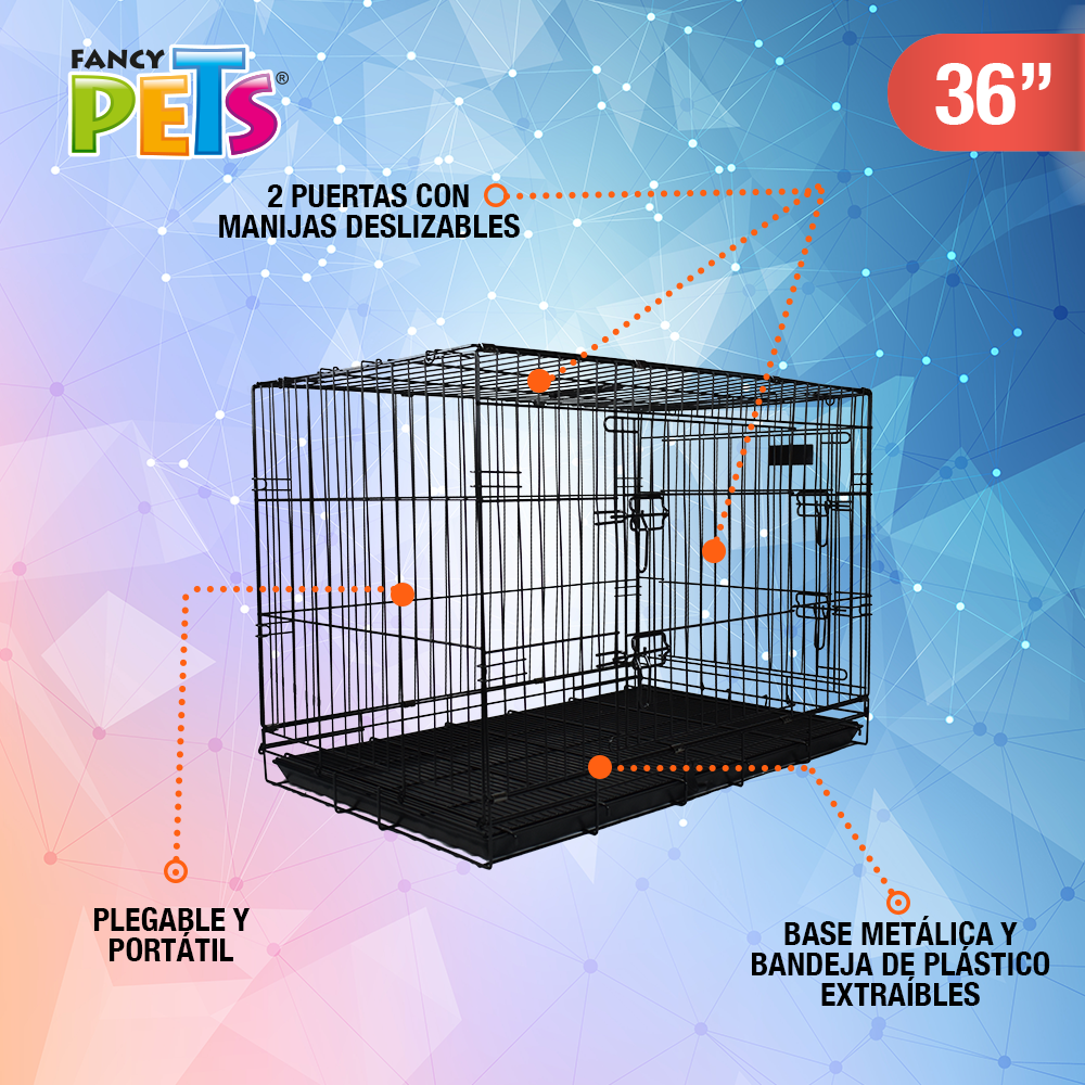 Jaula metálica plegable para mascota (6 medidas)