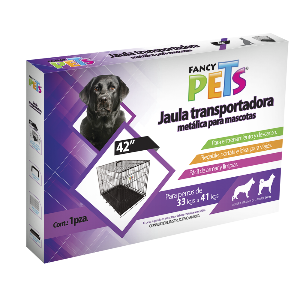 Jaula metálica plegable para mascota (6 medidas)