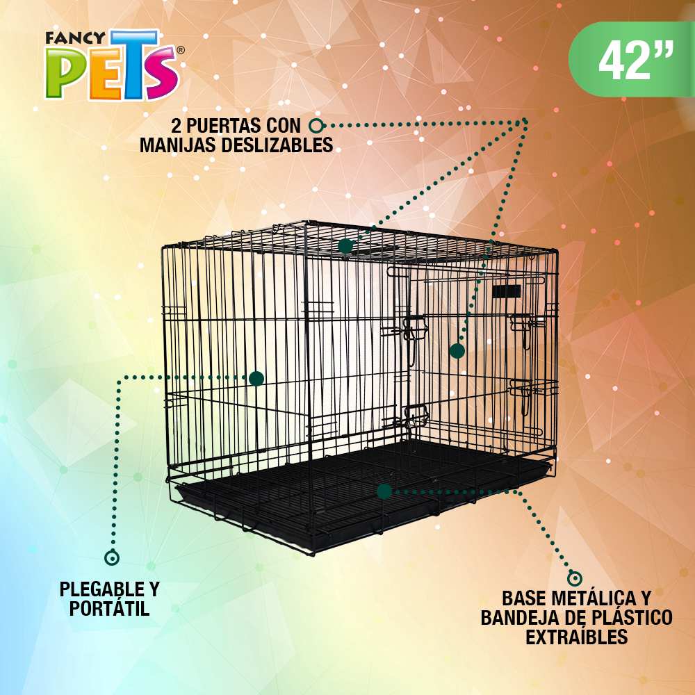 Jaula metálica plegable para mascota (6 medidas)