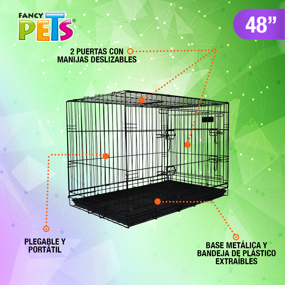 Jaula metálica plegable para mascota (6 medidas)