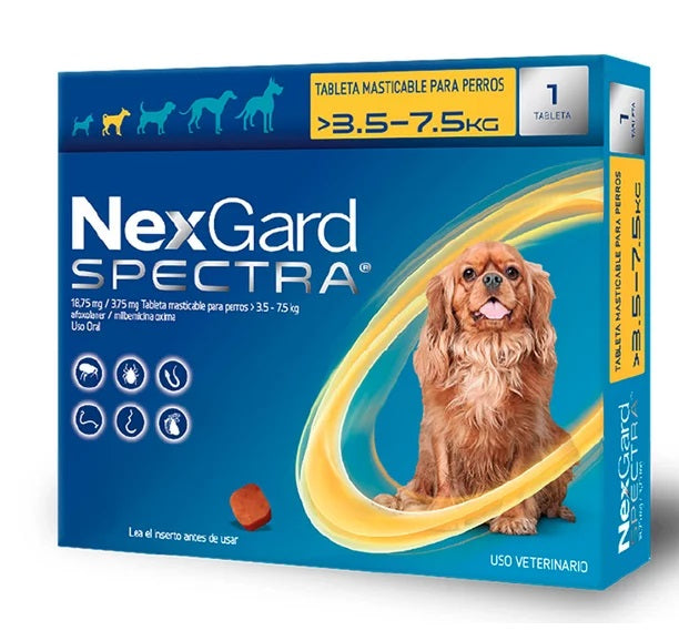NexGard SPECTRA 3.6 - 7.5 Kg CH con 1 TAB