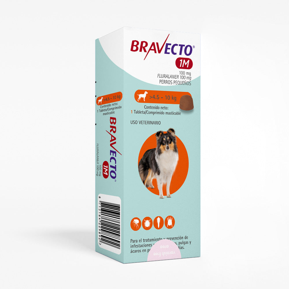 BRAVECTO 1 Mes de 100 mg (4.5 a 10 KG)