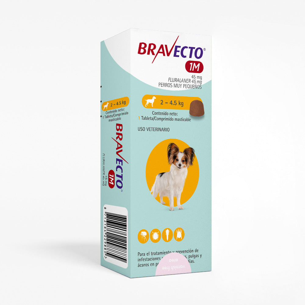 BRAVECTO 1 Mes de 45 mg (2 a 4.5 KG)