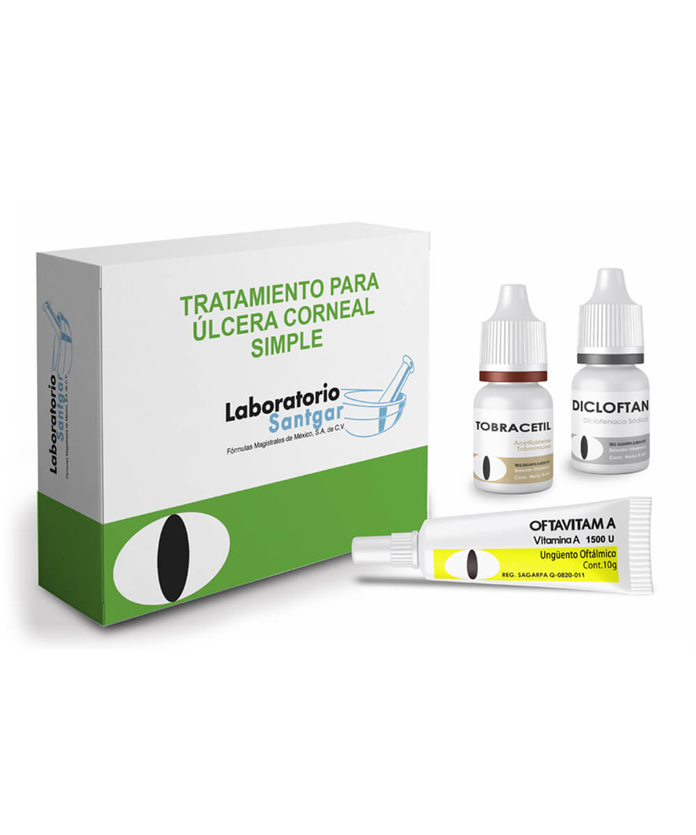 Kit para úlcera corneal simple (Tobracetil, Dicloftan, Oftavitam A) Santgar