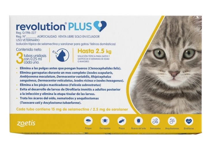 Revolution Plus 0.25 ml - 3 dosis (hasta 2.5 kg)