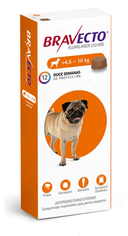 BRAVECTO 250 MG con 1 tableta (4.5 a 10 KG)