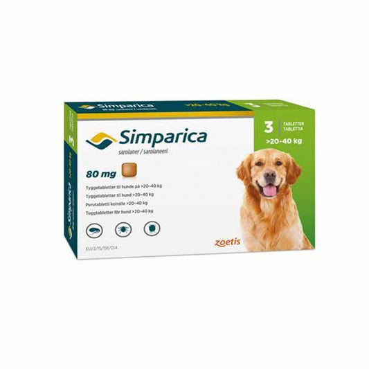 Simparica 80 MG - 3 tabletas (20 a 40 KG)