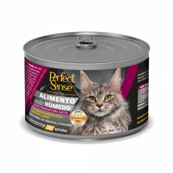 Lata Húmedo Premium 140 g p/Gato PERFECT SENSE