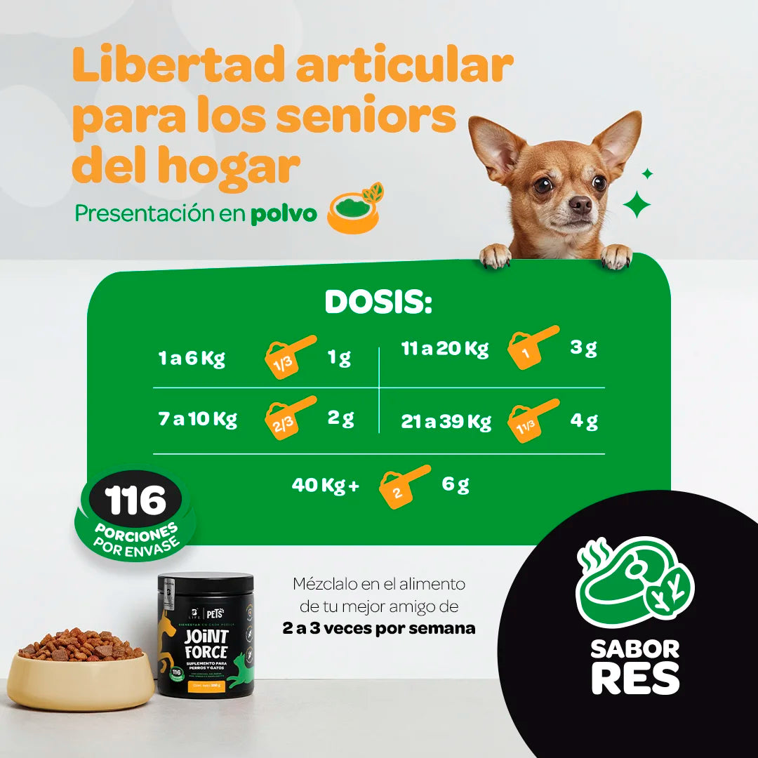 Joint Force Suplemento Articular en Polvo 350 g (Perros y Gatos)