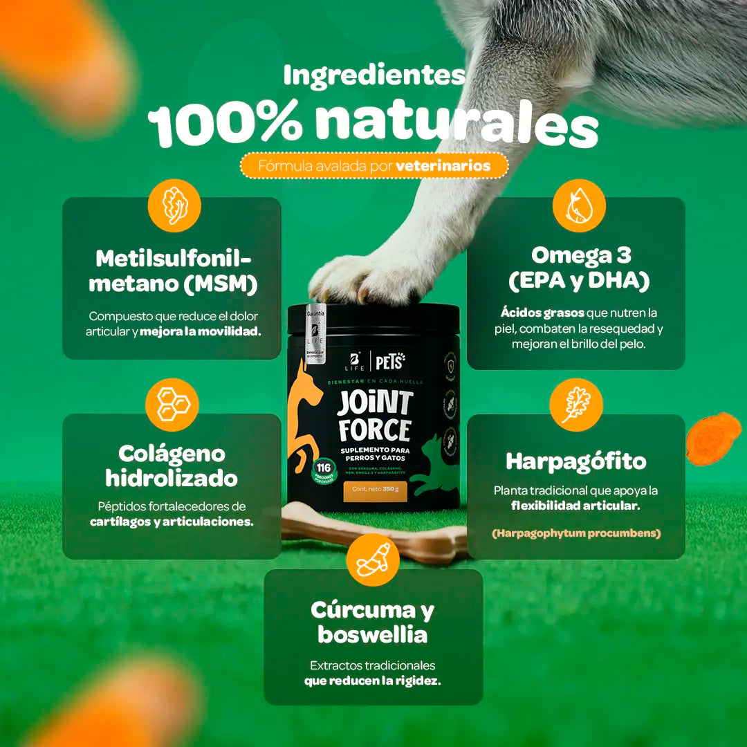 Joint Force Suplemento Articular en Polvo 350 g (Perros y Gatos)